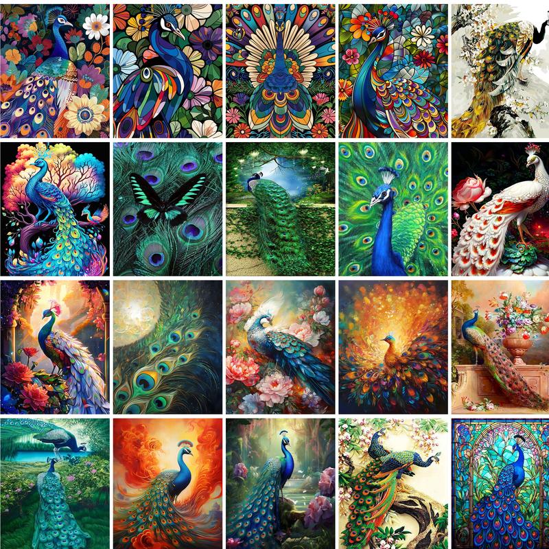 Art And Craft Numbers - GATYZTORY DIY Painting By Numbers Peacock
