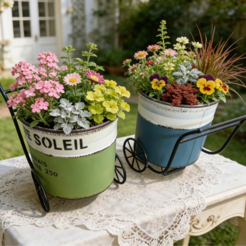 Art Craft Description - Flower Pot Succulents Planter Iron Art