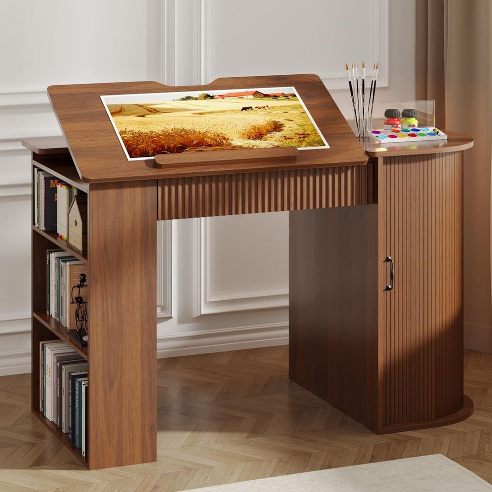 Art & Craft Village Pondicherry - Storage Cabinet Desk with Drawers, Open