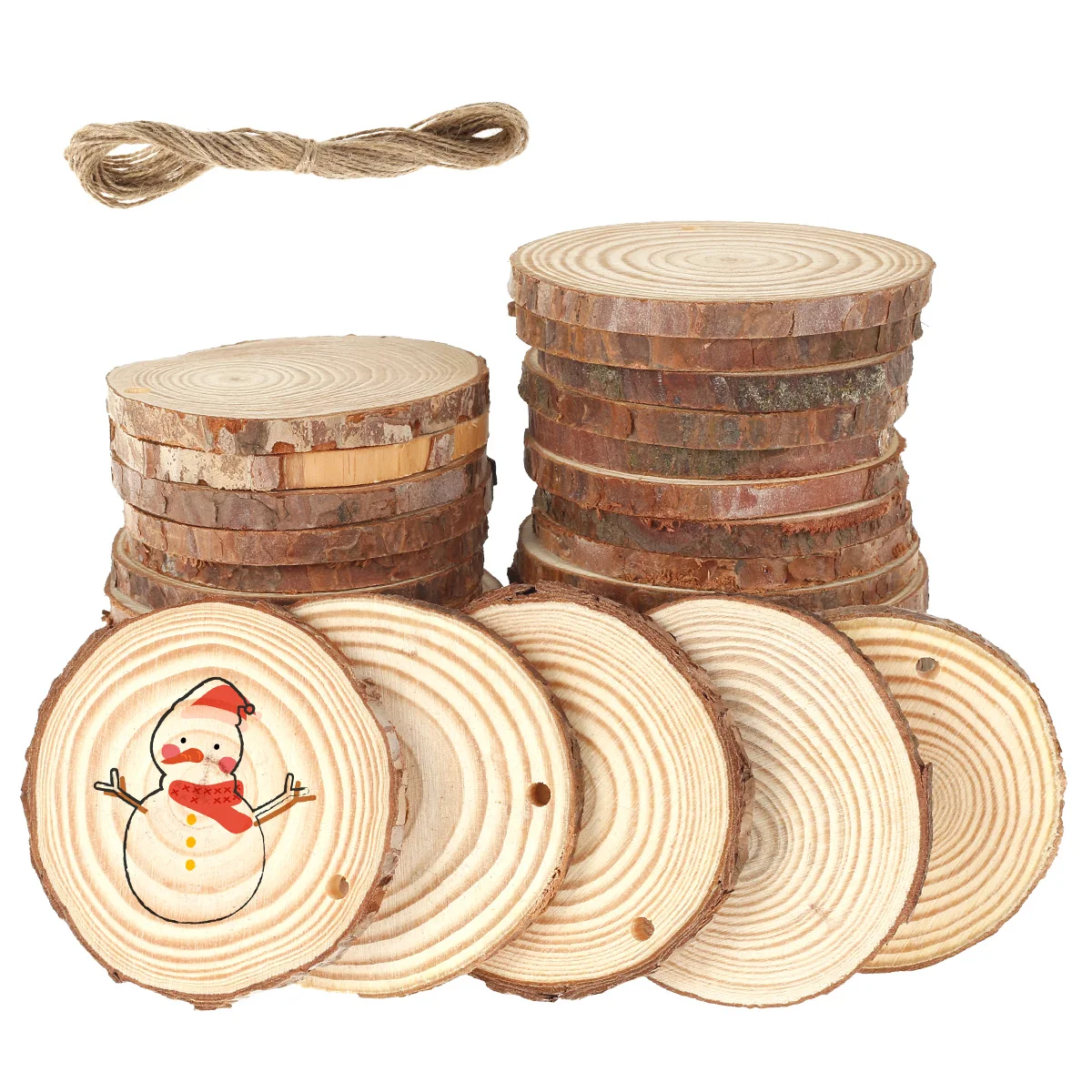 Art Craft Tree - 30pcs Natural Wood Slices Craft Wood