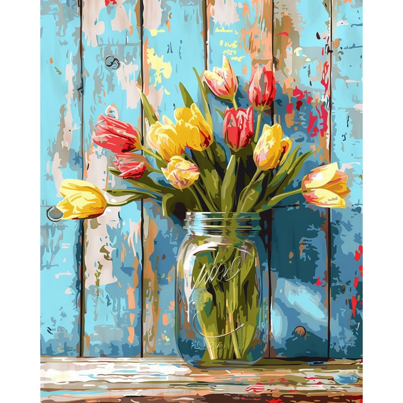 Art And Craft Numbers - Painting By Numbers Flowers Acrylic Paint