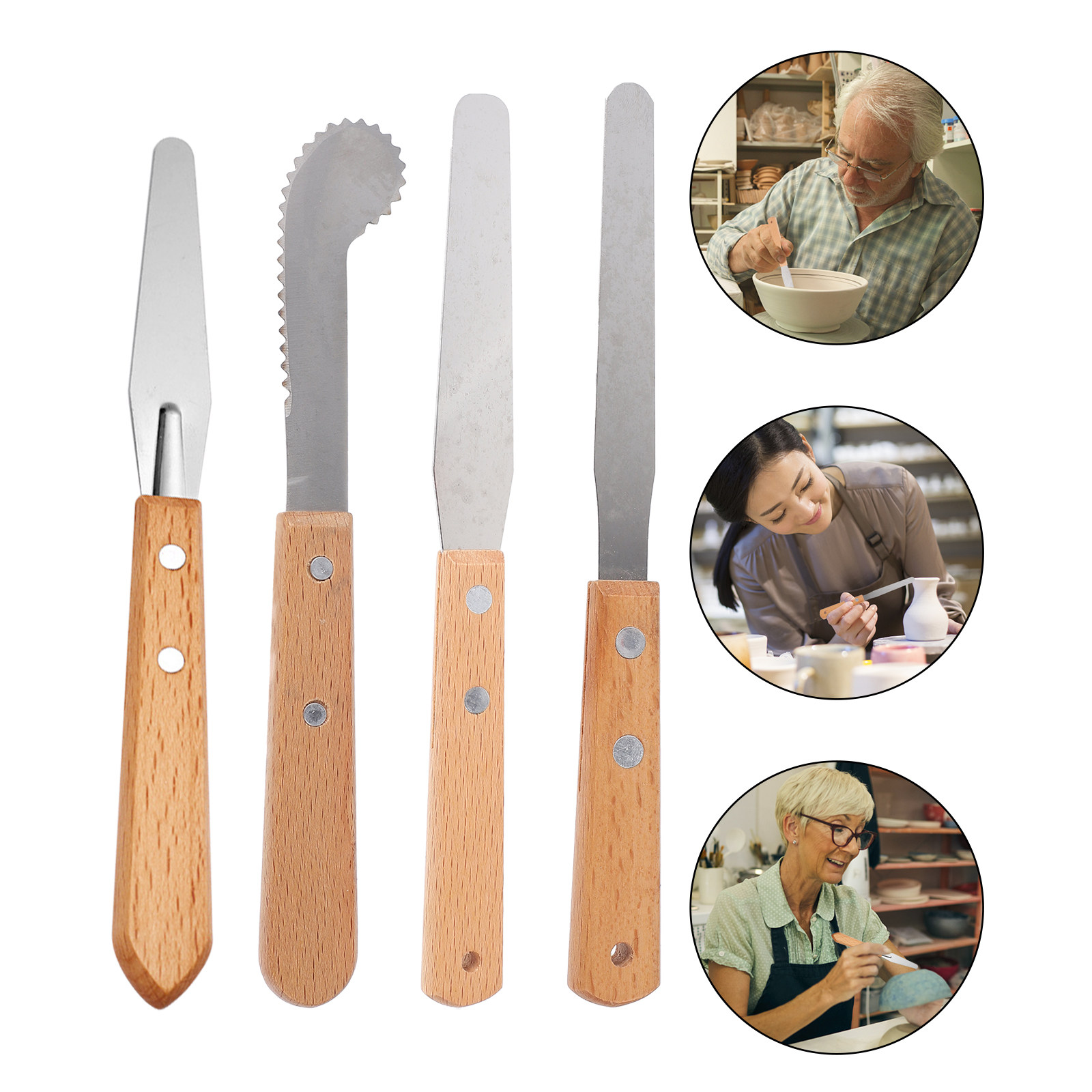 Art Craft Tools - 4Pcs Stainless Steel Palette Knife with