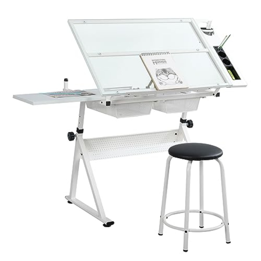 Art & Craft Village Pondicherry - Drafting Table with Stool Modern Adjustable