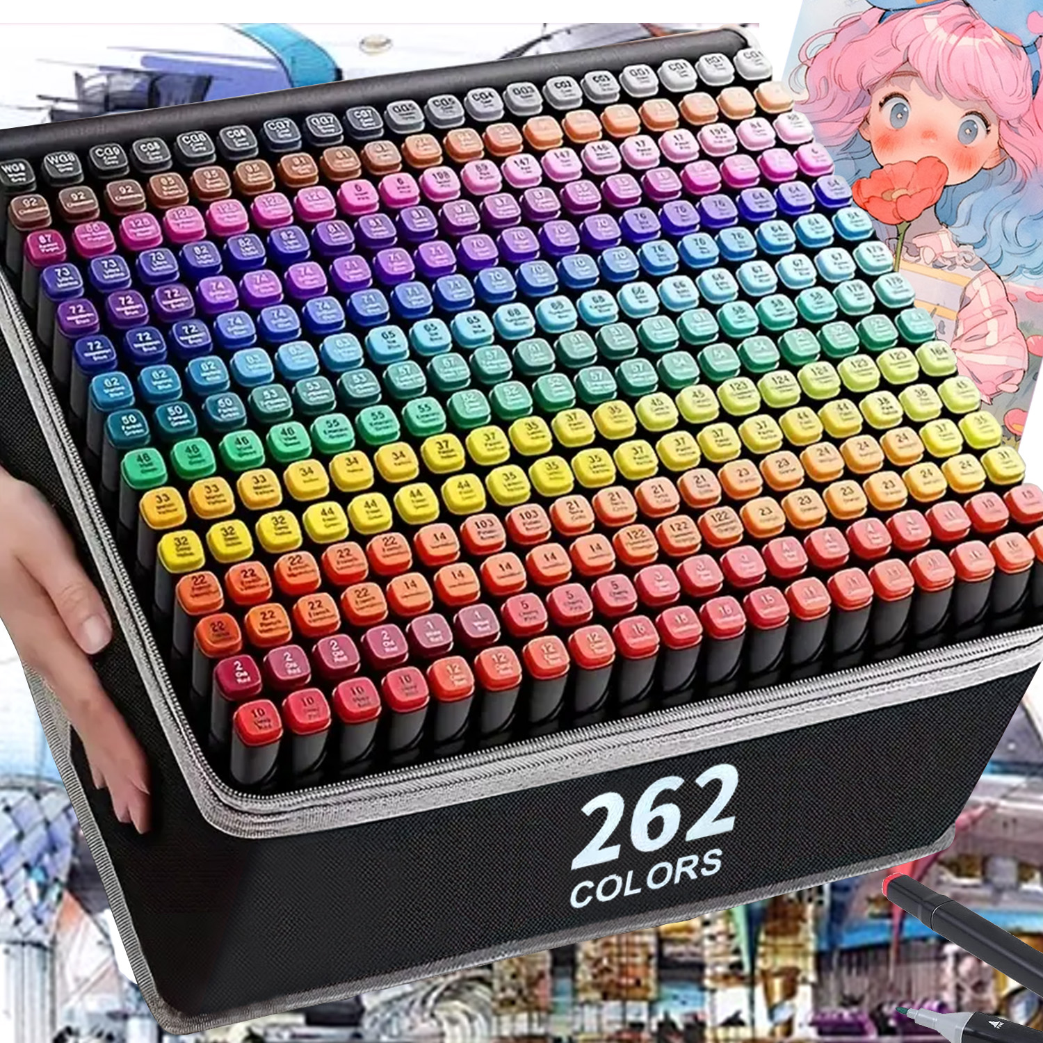 Illustration Marker Set - 24/36/48/60/80/120/168 Colors Double Tip Permanent Art