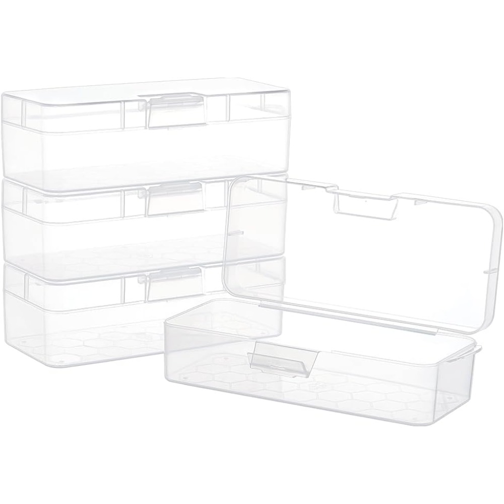Art Craft Organizer - 4 Packs Rectangle Plastic Container Box