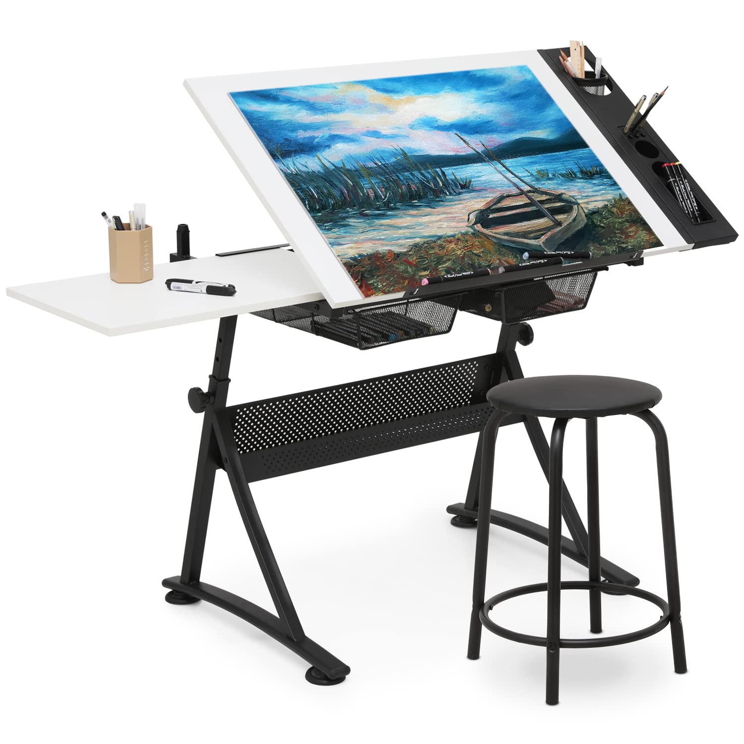 Art & Craft Village Pondicherry - Art Deco Drafting Table, Height-Adjustable, Tiltable