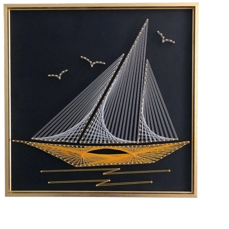 Art Craft Gift Ideas - Nail String Art, Sailing Theme DIY