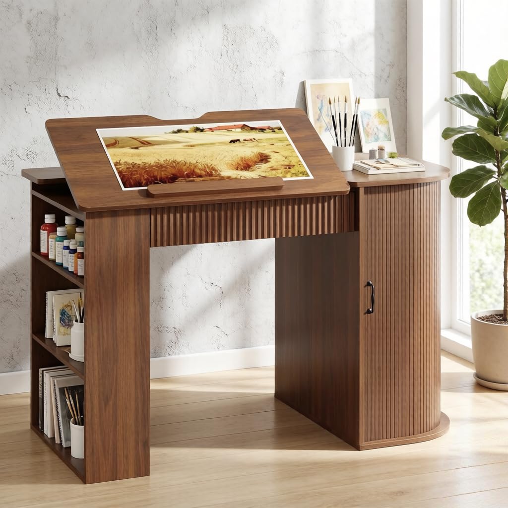 Art & Craft Village Pondicherry - Drafting Table with Storage Cabinet &