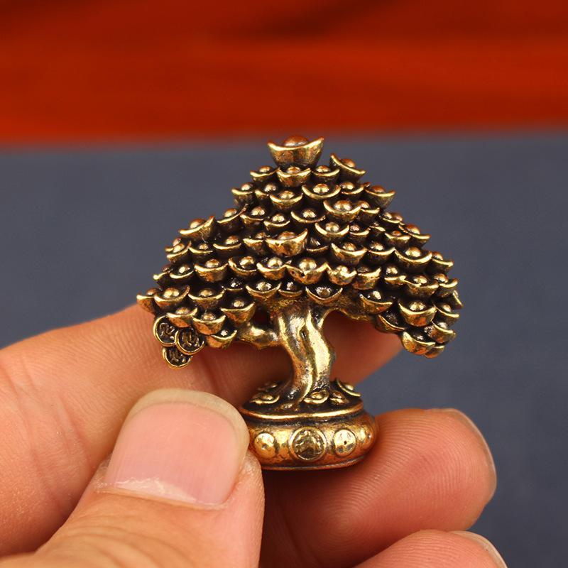 Art Craft Tree - Vintage Brass Ingot Fortune Tree Ornament