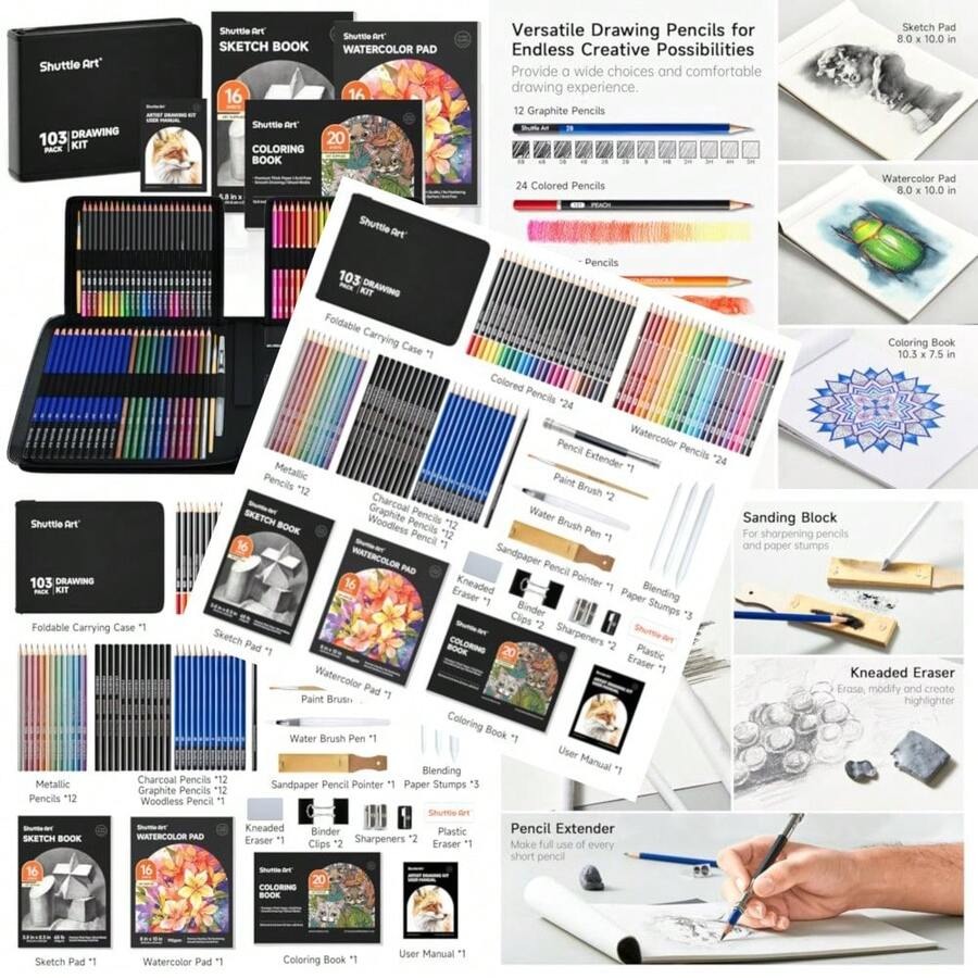 Colored Pencil Professional - PCS Drawing Kit, Professional Drawing Supplies