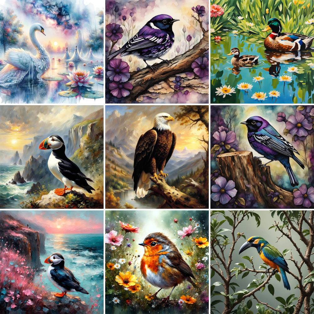 Art Craft Gift Ideas - Bird Arctic Puffin Paintings By Numbers