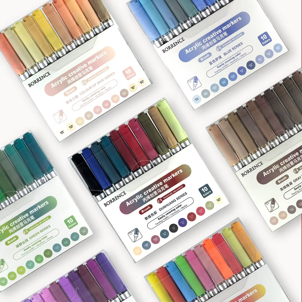 Illustration Marker Set - 10/120 Colors Acrylic Marker Pens Set,