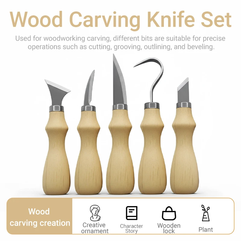 5Pcs Wood Carving Tools Set,Cu - مراجعة Art Craft Tools وسعره