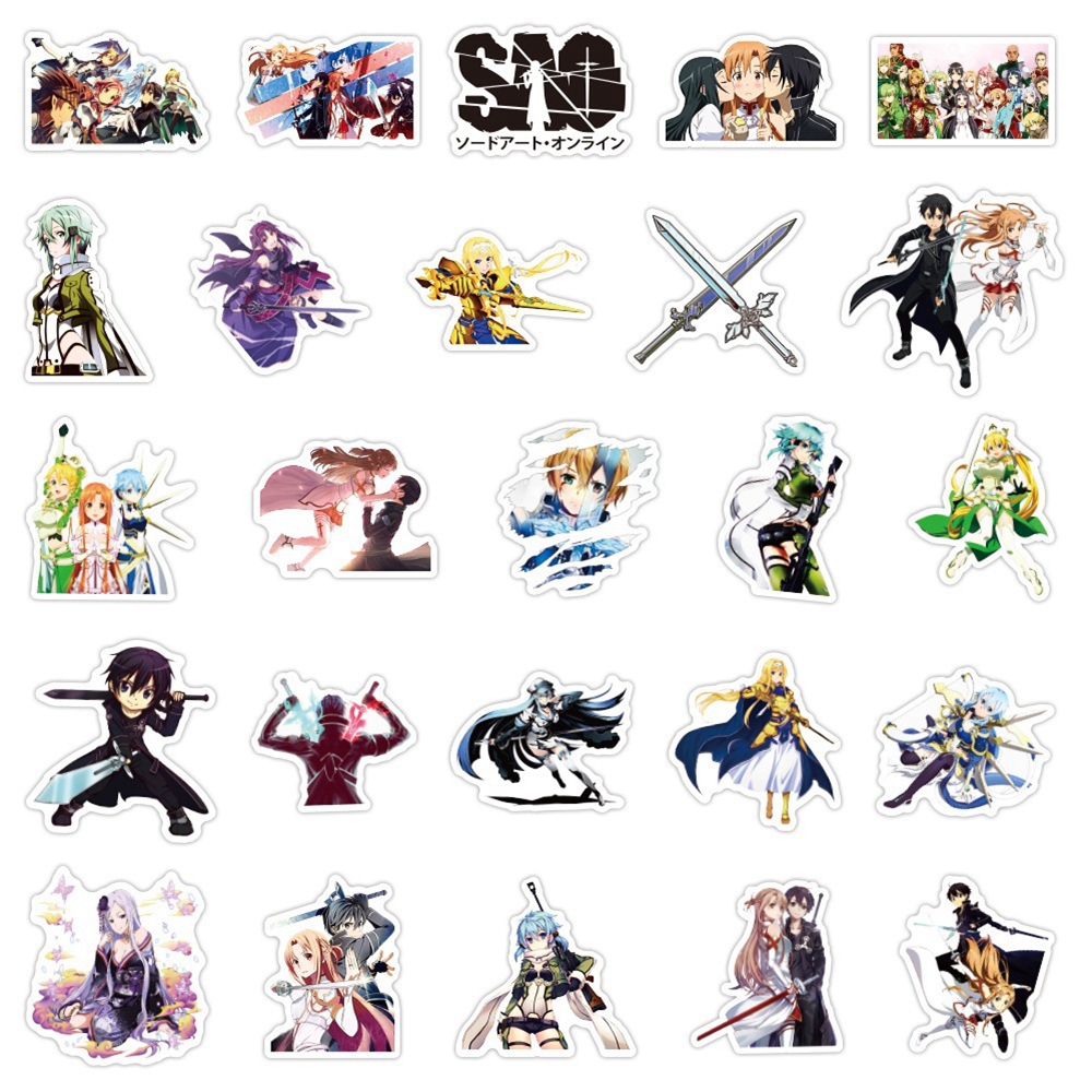 1 Pack Anime Sticker Sword Art - مراجعة Art Craft Online وسعره