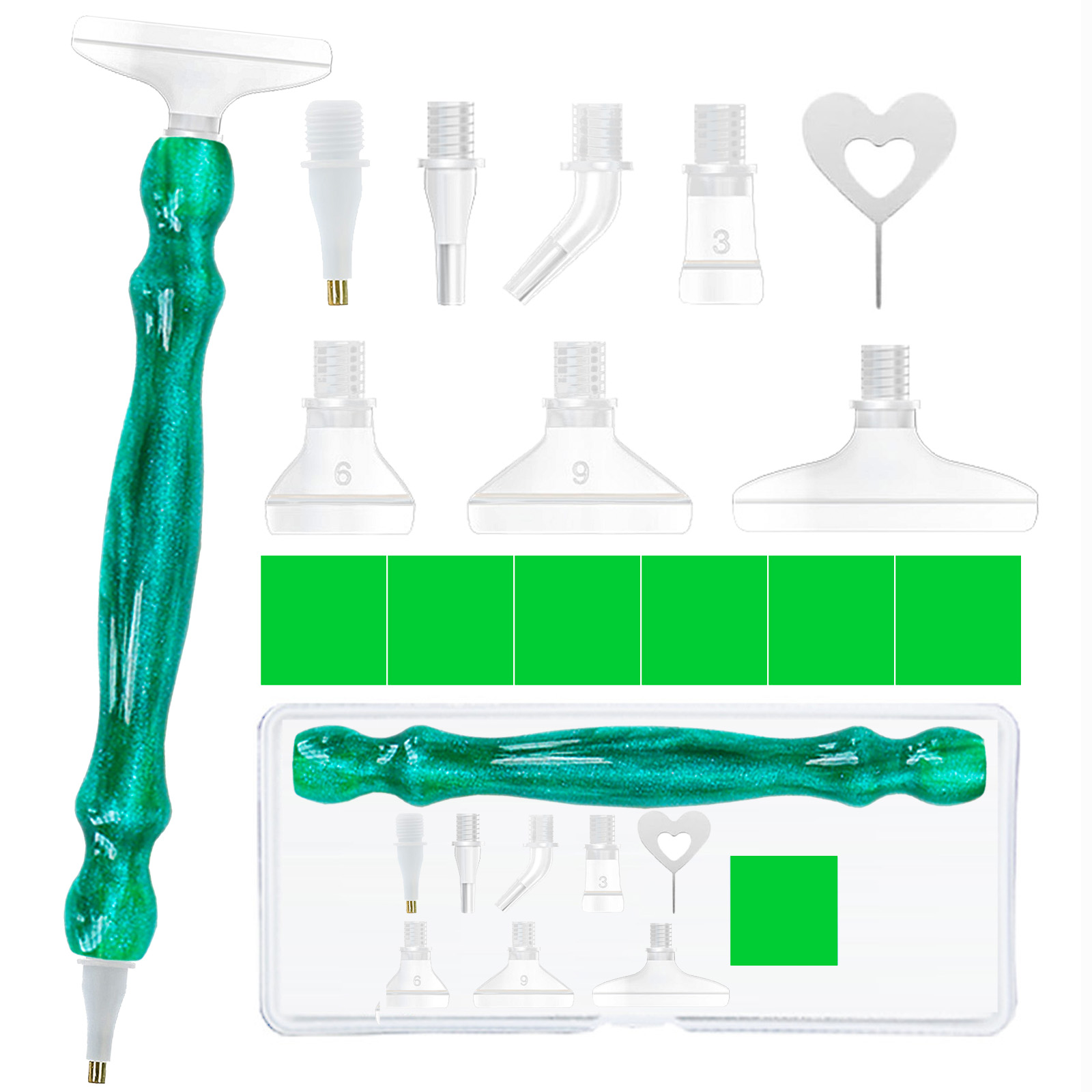 Diamond Paintbrush Set (Green) - مراجعة Art Craft Tools وسعره