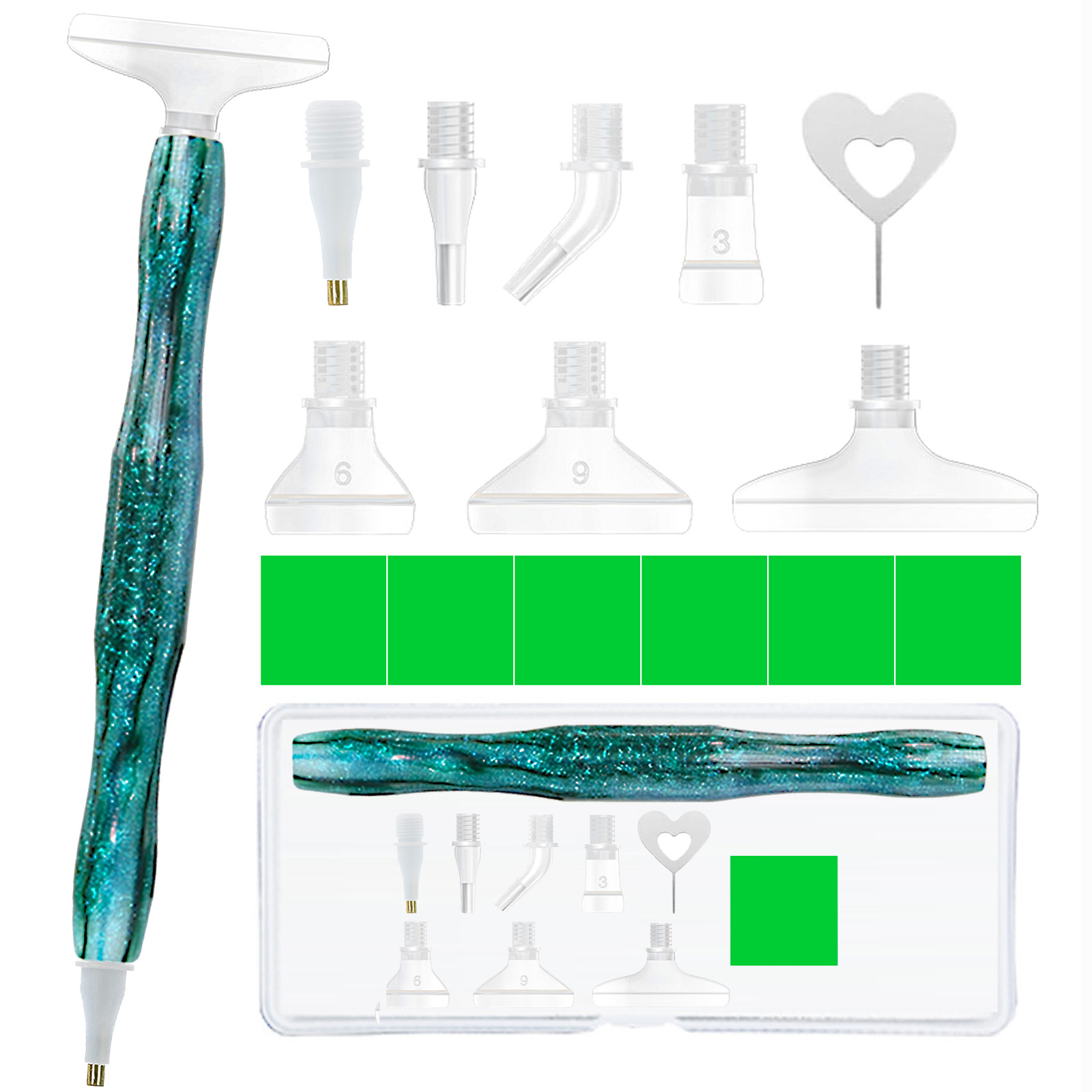 Diamond Paintbrush Set (Green) - مراجعة Art Craft Tools وسعره