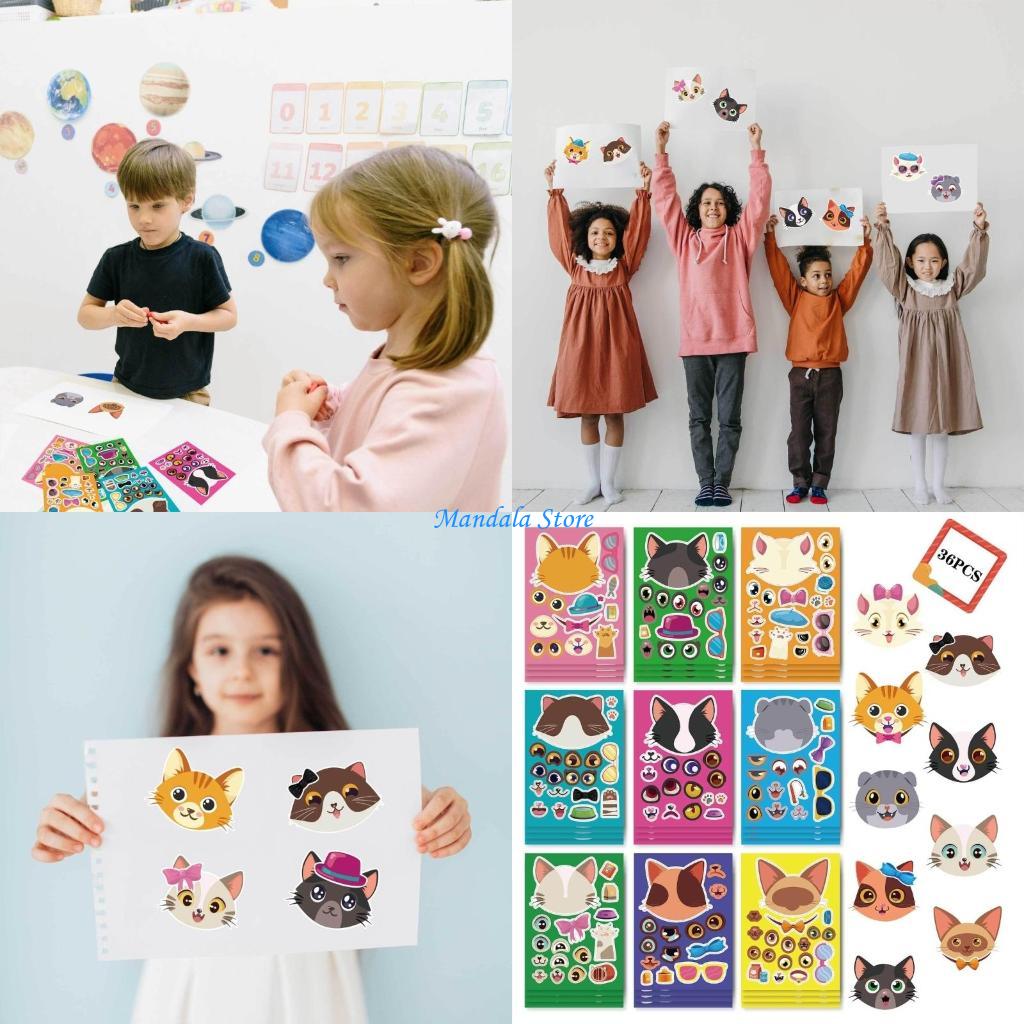 U2JC 36Pcs Cats Stickers Schoo - مراجعة Art Craft Description وسعره