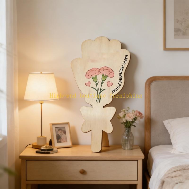 L9NB Wooden Hand Painted Flowe - مراجعة Art And Craft For Mother'S Day وسعره