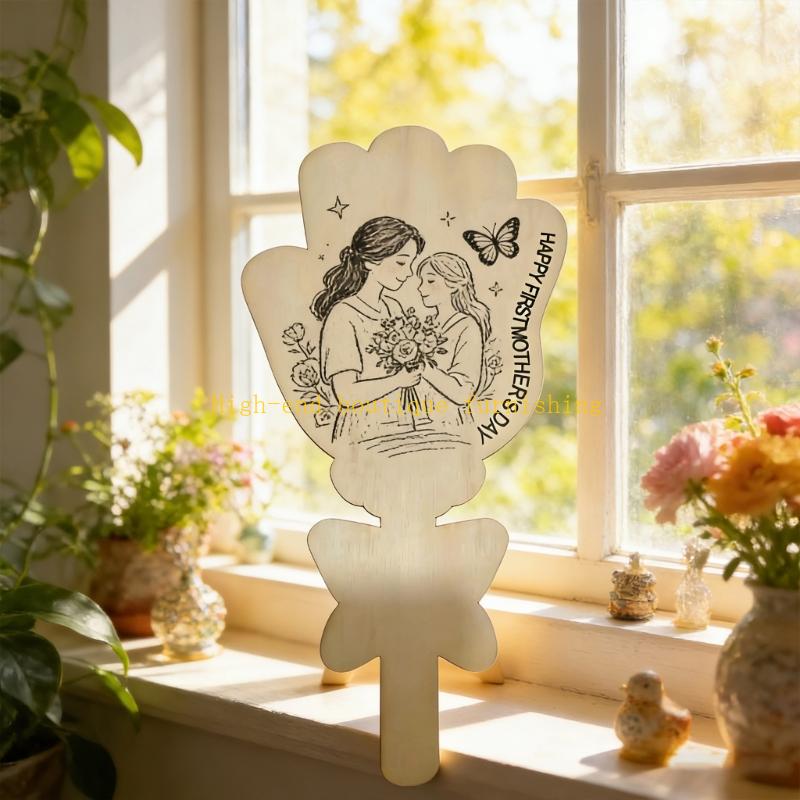 L9NB Wooden Hand Painted Flowe - مراجعة Art And Craft For Mother'S Day وسعره