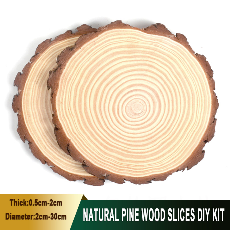 1-30Pcs Natural Pine Wood Slic - مراجعة Art Craft Tree وسعره
