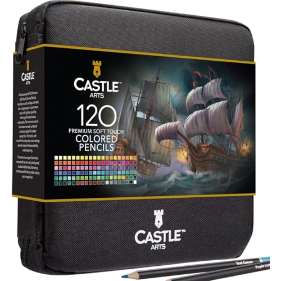 120 Coloring Pencils Zipper-Ca - مراجعة Colored Pencil Professional وسعره