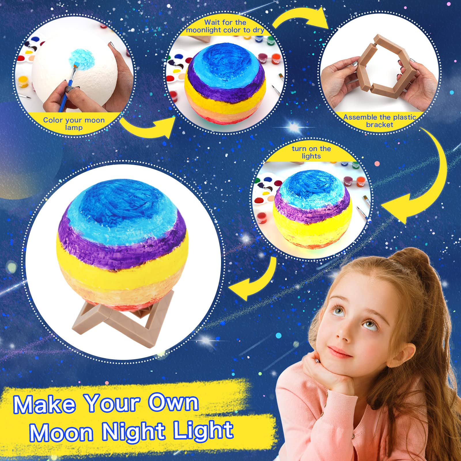 Paint Your Own Moon Lamp Kit C - مراجعة Art Craft Night وسعره