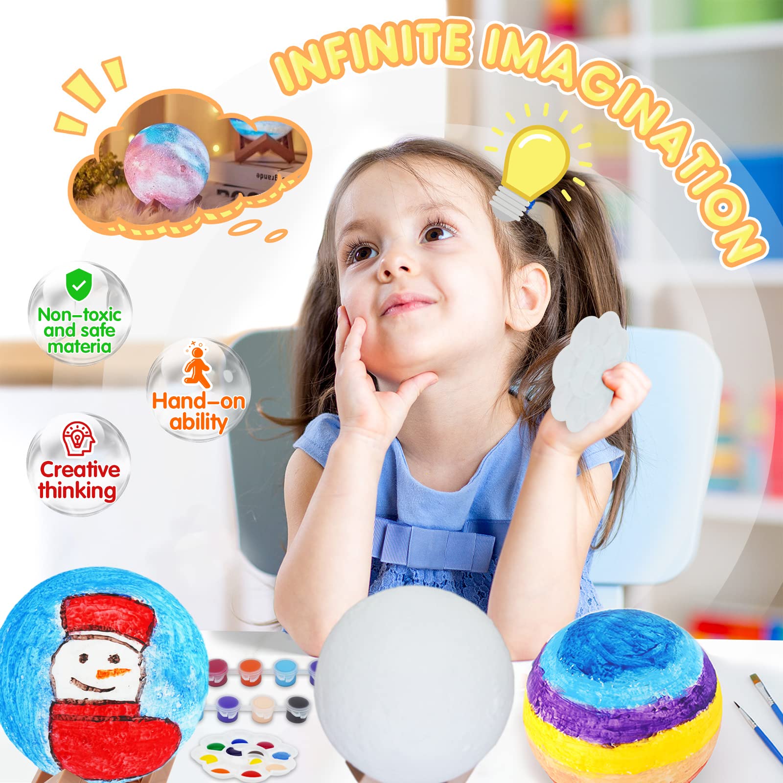 Paint Your Own Moon Lamp Kit C - مراجعة Art Craft Night وسعره