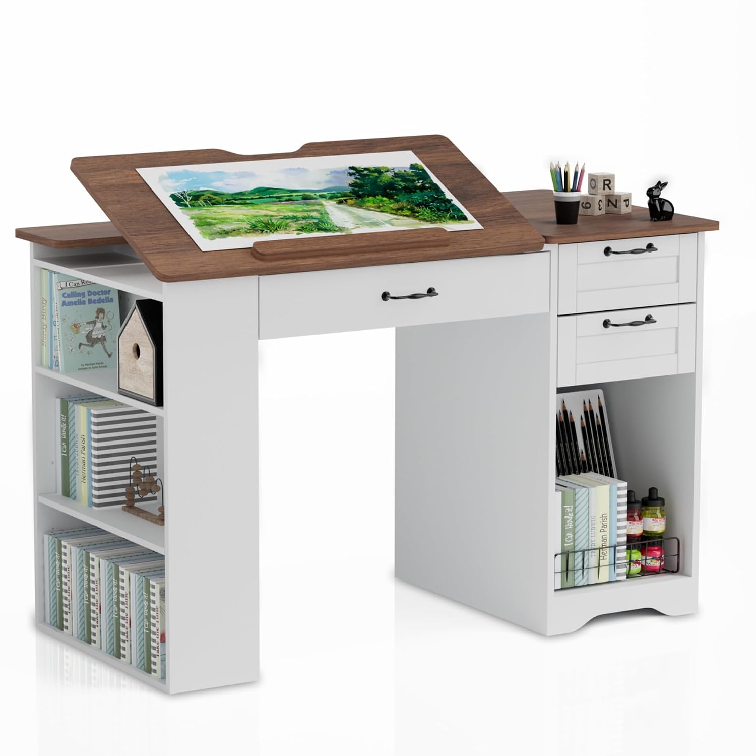 Drafting Table with Storage Ca - مراجعة Art & Craft Village Pondicherry وسعره