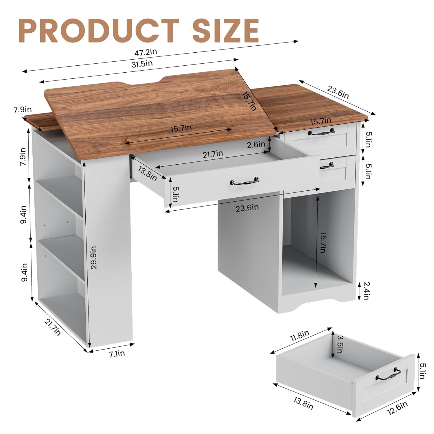 Drafting Table with Storage Ca - مراجعة Art & Craft Village Pondicherry وسعره