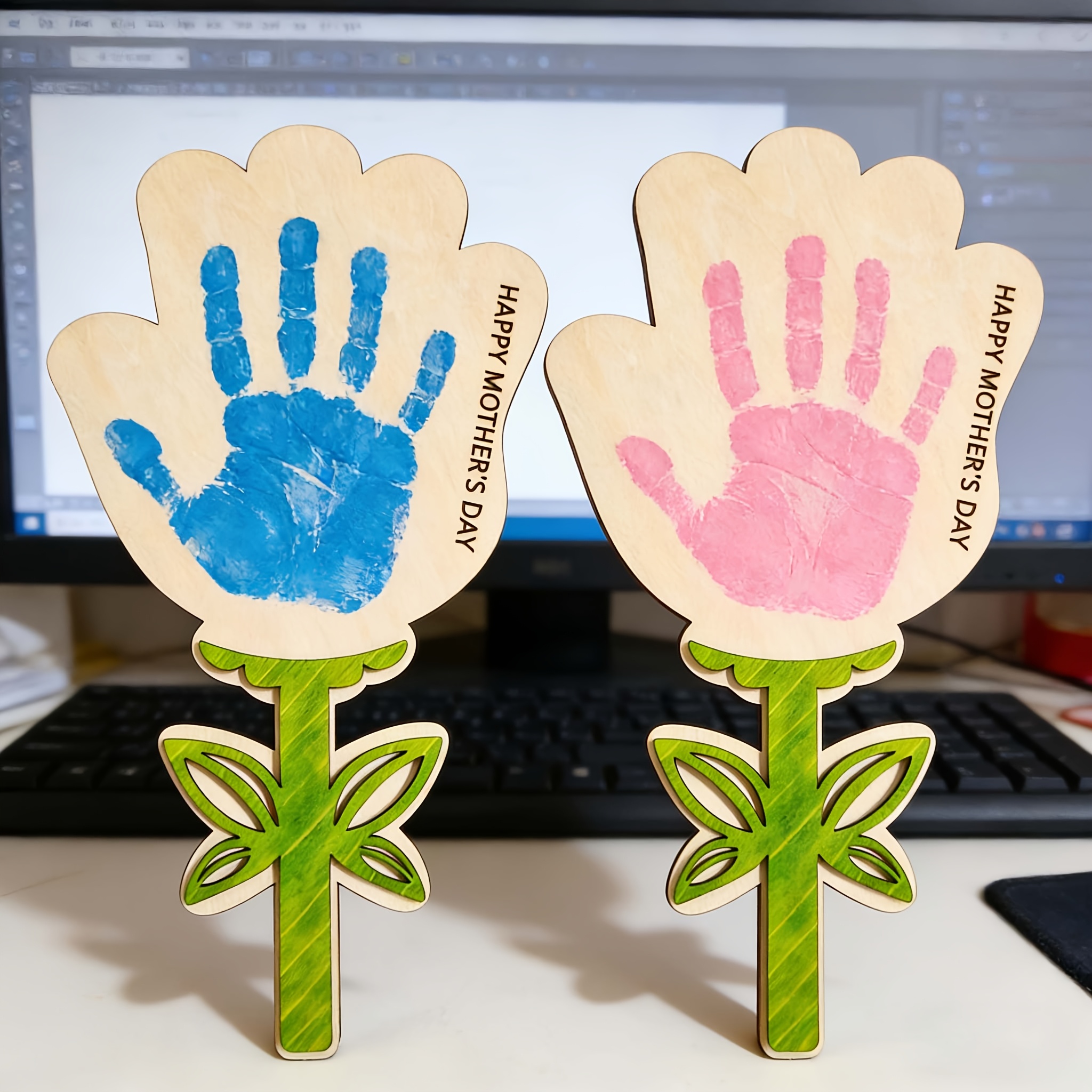 Mother’s Day Wooden Handprint  - مراجعة Art And Craft For Mother'S Day وسعره