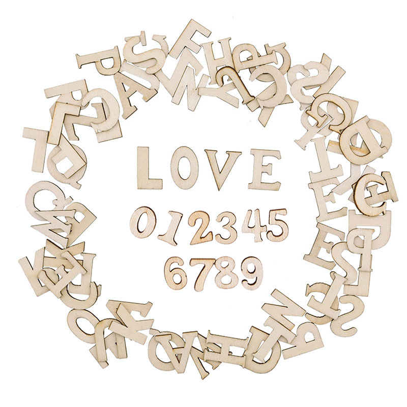 100pcs Wood English Alphabet D - مراجعة Art And Craft Numbers وسعره