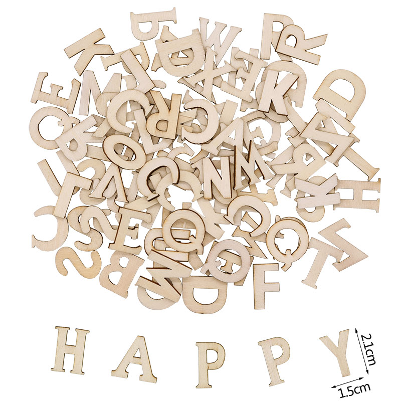 100pcs Wood English Alphabet D - مراجعة Art And Craft Numbers وسعره