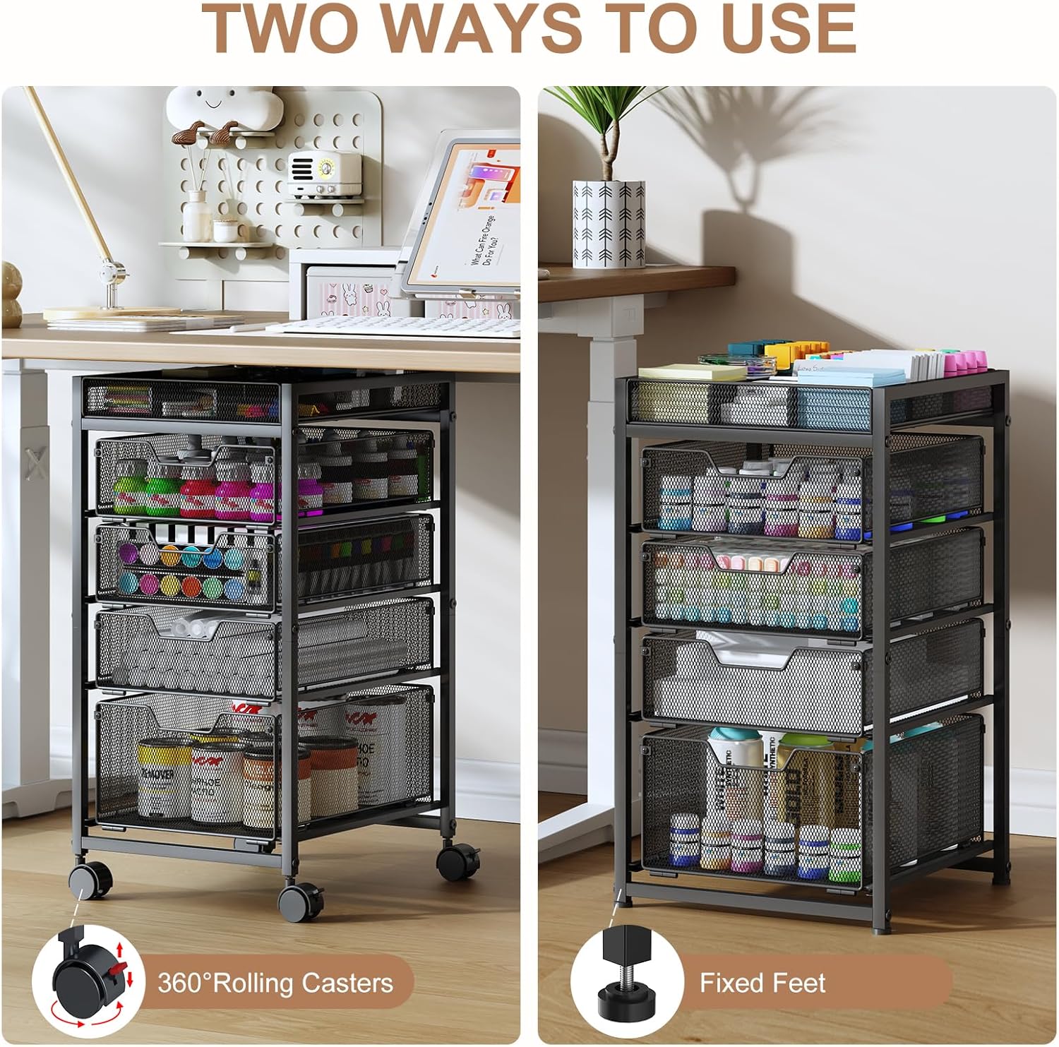 Rolling Utility Cart with 4 Dr - مراجعة Art Craft Organizer وسعره