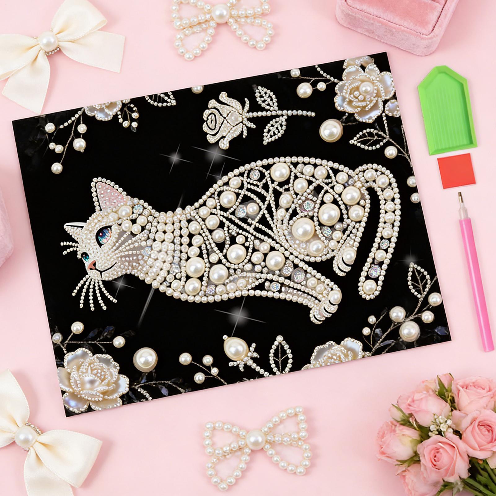 Cat Shape Pearl Painting Kits  - مراجعة Art And Craft For Mother'S Day وسعره