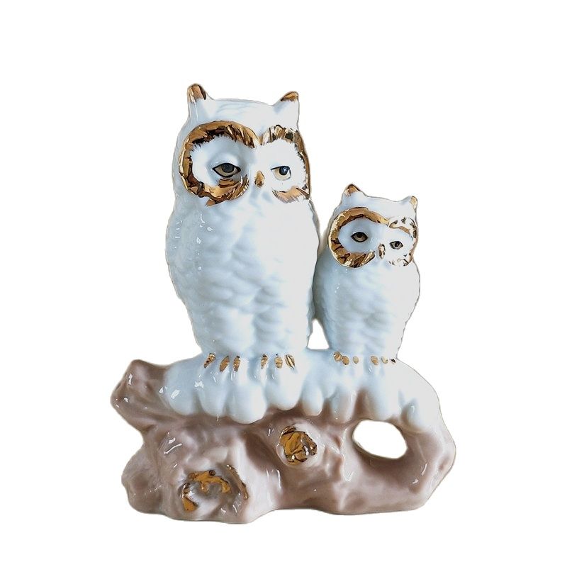 Gilt Porcelain Mother Owl Figu - مراجعة Art And Craft For Mother'S Day وسعره