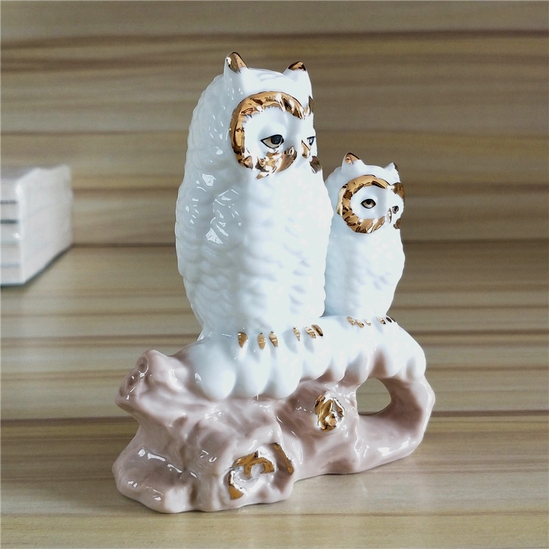 Gilt Porcelain Mother Owl Figu - مراجعة Art And Craft For Mother'S Day وسعره