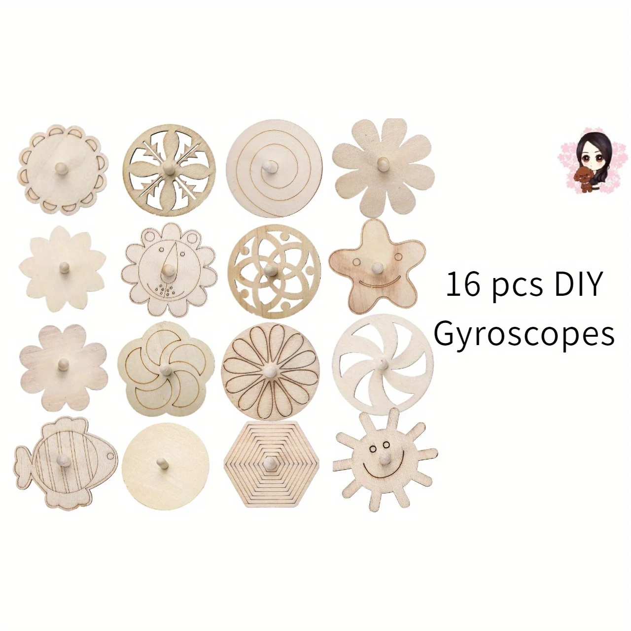 16pcs Wooden Spinning Top Craf - مراجعة Art Craft Gift Ideas وسعره