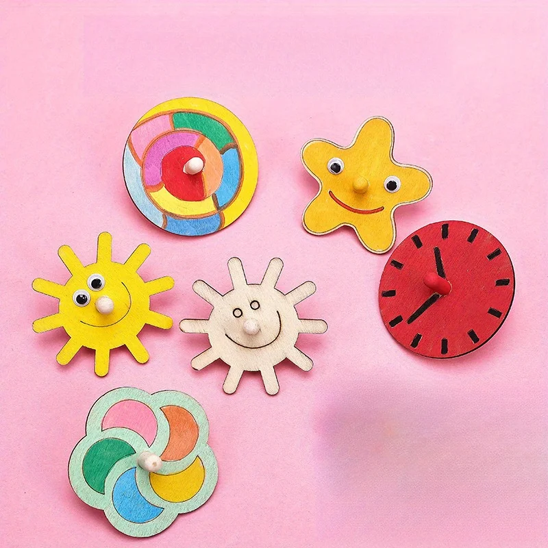 16pcs Wooden Spinning Top Craf - مراجعة Art Craft Gift Ideas وسعره