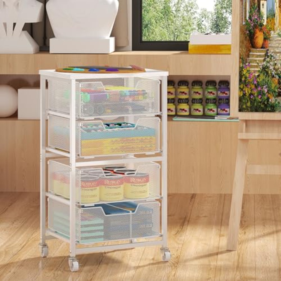 4-Drawer Rolling Storage Cart  - مراجعة Art Craft Organizer وسعره