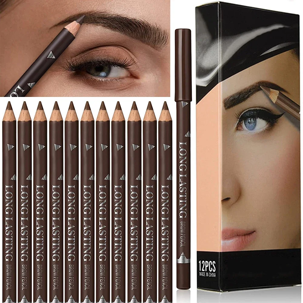 6/12Pcs Eye Brow Pencil Waterp - مراجعة Colored Pencil Professional وسعره