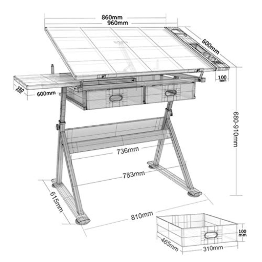 Drafting Table with Storage He - مراجعة Art & Craft Village Pondicherry وسعره