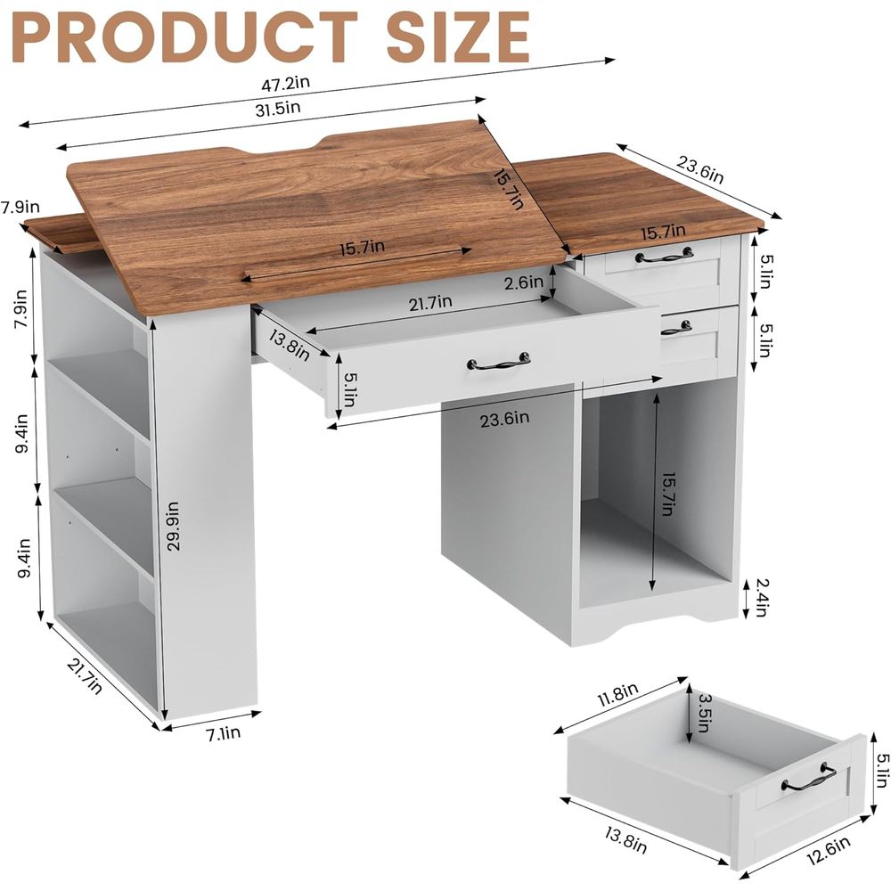 Adjustable Desk with Storage a - مراجعة Art & Craft Village Pondicherry وسعره