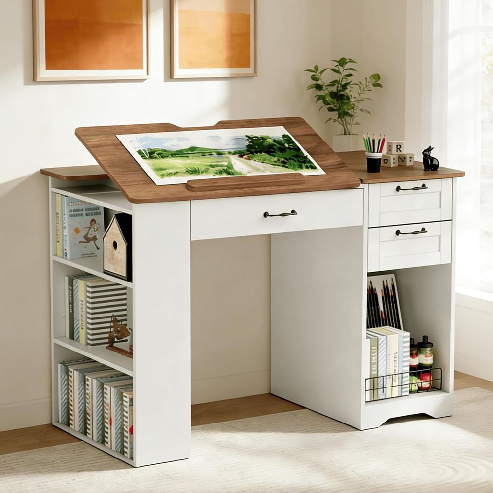 Adjustable Desk with Storage a - مراجعة Art & Craft Village Pondicherry وسعره