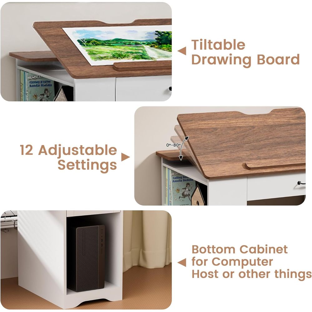 Adjustable Desk with Storage a - مراجعة Art & Craft Village Pondicherry وسعره