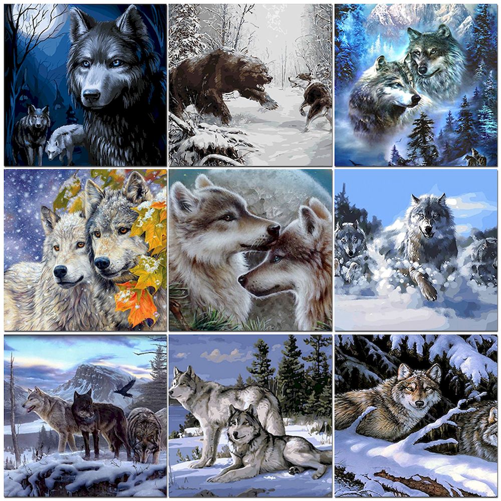 Painting By Numbers Wolf Oil P - مراجعة Art And Craft Numbers وسعره