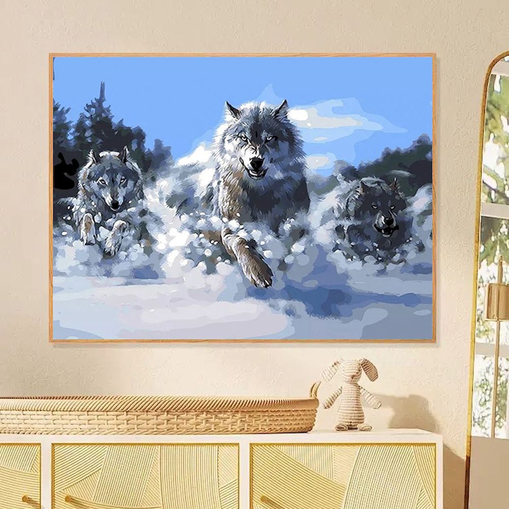 Painting By Numbers Wolf Oil P - مراجعة Art And Craft Numbers وسعره