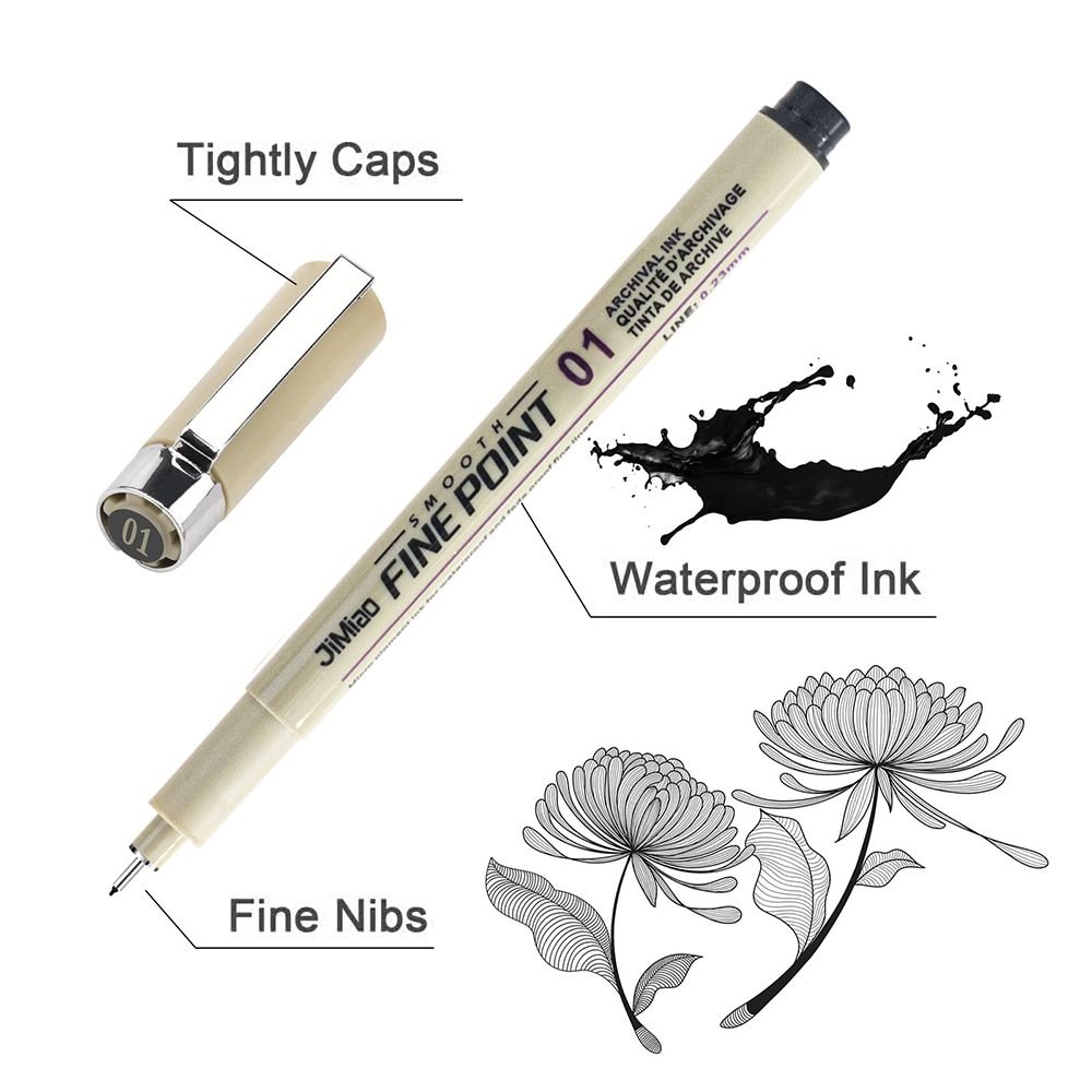 1Pcs Micron Ink Marker Pen Hoo - مراجعة Illustration Marker Set وسعره
