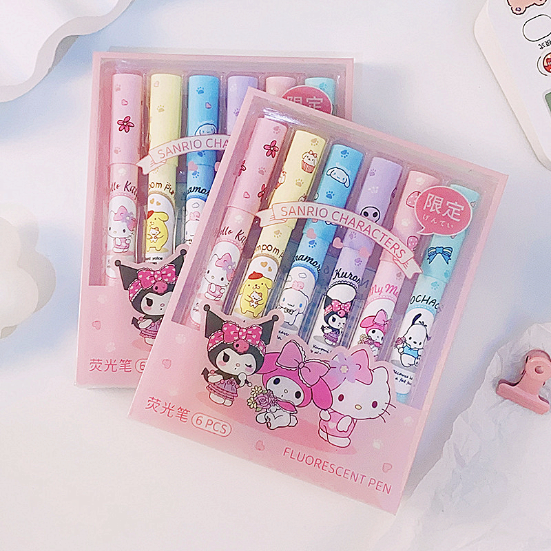 6Pcs Sanrio Hello Kitty Highli - مراجعة Illustration Marker Set وسعره