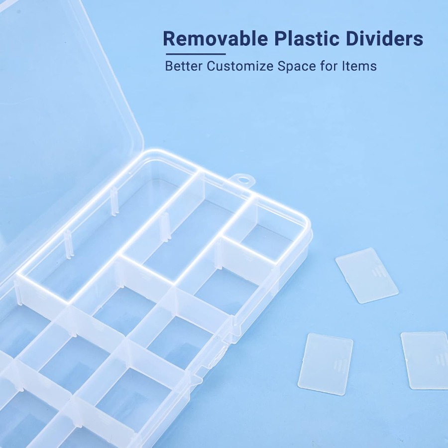 3PCS 15Grid Clear Plastic Fake - مراجعة Art Craft Organizer وسعره