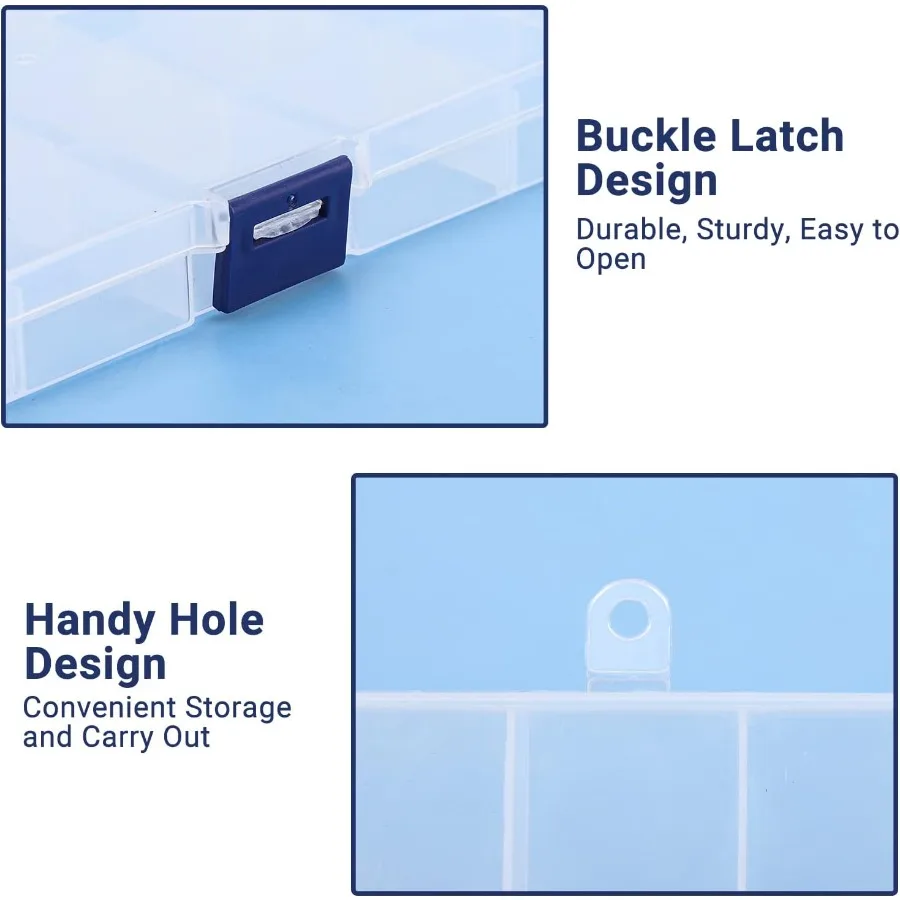3PCS 15Grid Clear Plastic Fake - مراجعة Art Craft Organizer وسعره